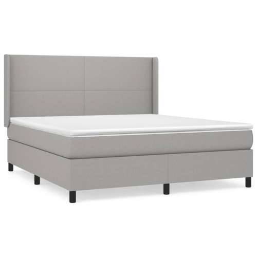 Krevet box spring s madracem svjetlosiva 160x200 cm tkanina - Svjetlosiva 160 x 200 cm Gladak dizajn Cijena