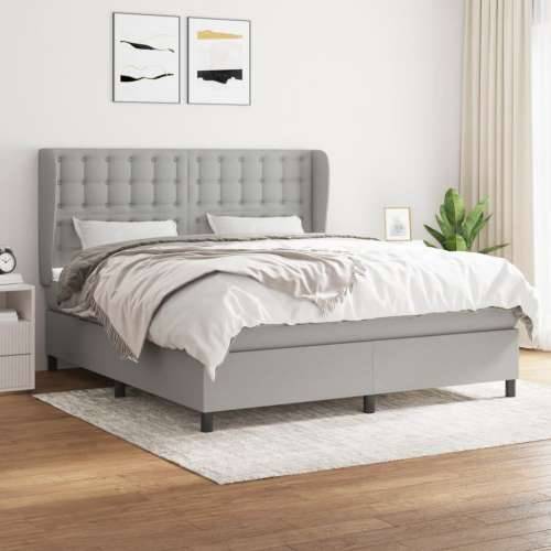 Krevet box spring s madracem svjetlosiva 160x200 cm tkanina - Svjetlosiva 160 x 200 cm gumbi Cijena