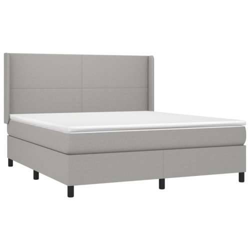 Krevet box spring s madracem LED svjetlosivi 160x200 cm tkanina - Svjetlosiva 160 x 200 cm Gladak dizajn Cijena