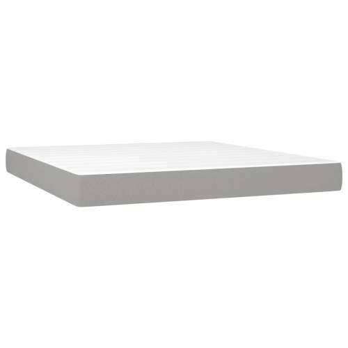 Krevet box spring s madracem LED svjetlosivi 160x200 cm tkanina - Svjetlosiva 160 x 200 cm Gladak dizajn Cijena