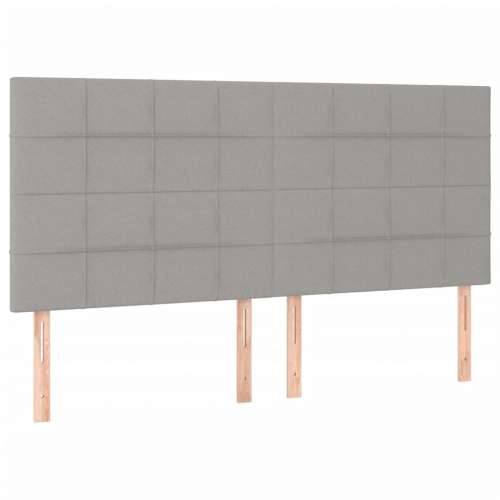 Krevet box spring s madracem svjetlosiva 160x200 cm tkanina - Svjetlosiva 160 x 200 cm Blok s kvadratima Cijena