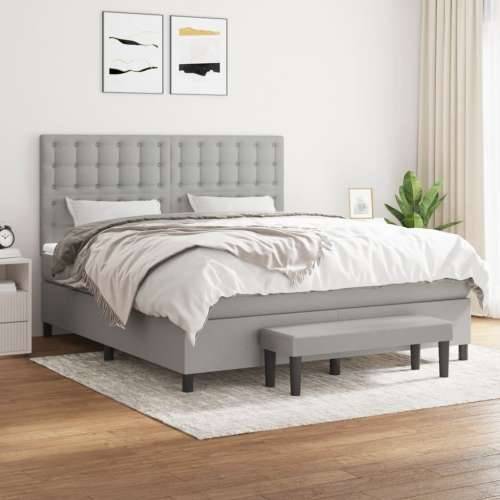 Krevet box spring s madracem svjetlosiva 160x200 cm tkanina - Svjetlosiva 160 x 200 cm gumbi Cijena
