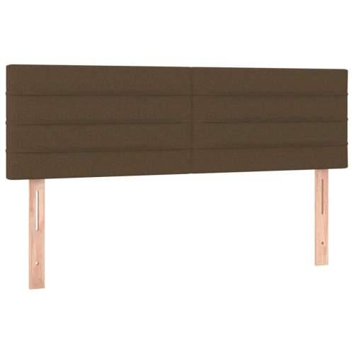 Krevet box spring s madracem LED tamnosmeđi 140x200 cm tkanina - Tamno smeđa 140 x 200 cm vodoravne pruge Cijena