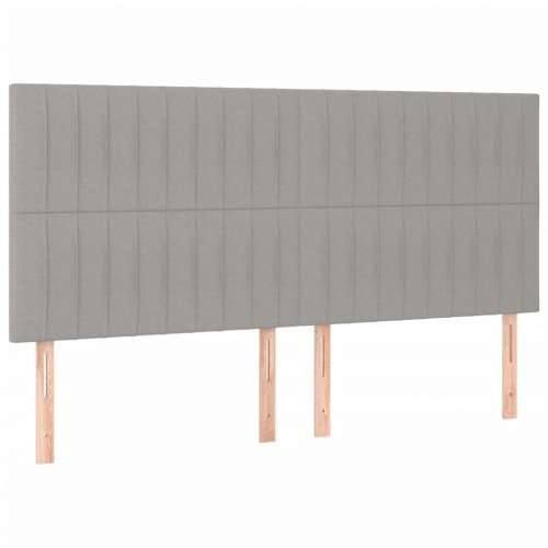 Krevet box spring s madracem LED svjetlosivi 160x200 cm tkanina - Svjetlosiva 160 x 200 cm Okomite pruge Cijena