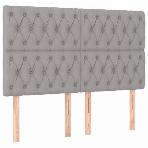 Krevet box spring s madracem svjetlosiva 160x200 cm tkanina - Svjetlosiva 160 x 200 cm Dizajn s gumbima Cijena