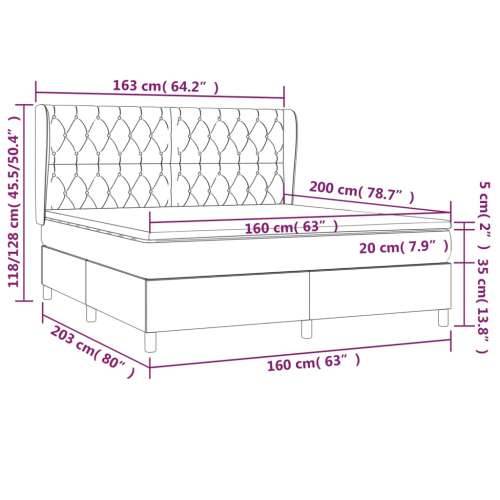 Krevet box spring s madracem svjetlosiva 160x200 cm tkanina - Svjetlosiva 160 x 200 cm Dizajn s gumbima Cijena