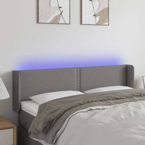 LED uzglavlje tamnosivo 147x16x78/88 cm od tkanine - Tamno siva 147 x 16 x 78/88 cm 1 Cijena