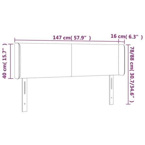 LED uzglavlje bijelo 147x16x78/88 cm od umjetne kože - Bijela 147 x 16 x 78/88 cm 1 Cijena