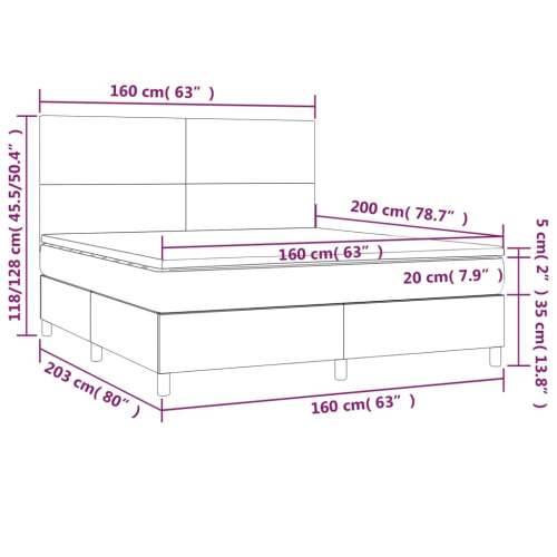 Krevet box spring s madracem svjetlosiva 160x200 cm tkanina - Svjetlosiva 160 x 200 cm Gladak dizajn Cijena