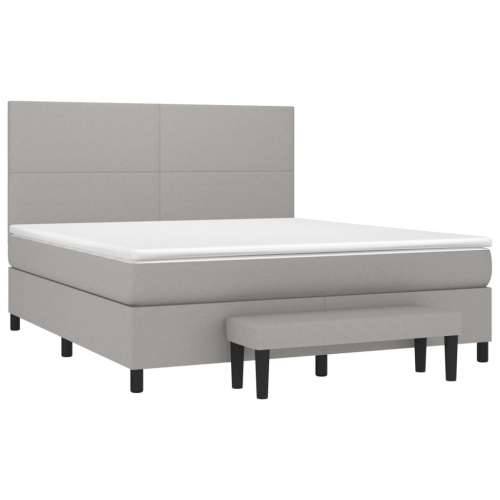 Krevet box spring s madracem svjetlozeleni 160x200 cm tkanina - Svjetlosiva 160 x 200 cm Gladak dizajn Cijena