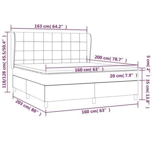Krevet box spring s madracem svjetlosiva 160x200 cm tkanina - Svjetlosiva 160 x 200 cm Blok s kvadratima Cijena