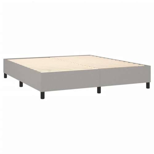 Krevet box spring s madracem LED svjetlosivi 160x200 cm tkanina - Svjetlosiva 160 x 200 cm Dizajn s gumbima Cijena