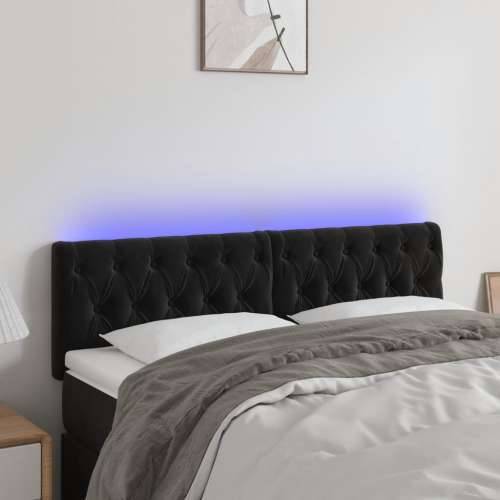 LED uzglavlje crno 160x7x78/88 cm baršunasto - Crna 160 x 7 x 78/88 cm 1 Cijena
