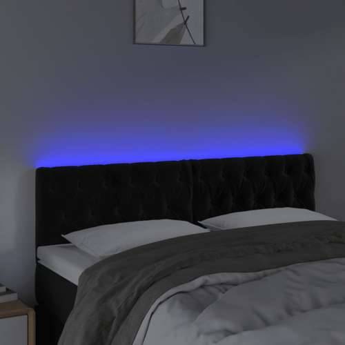 LED uzglavlje crno 160x7x78/88 cm baršunasto - Crna 160 x 7 x 78/88 cm 1 Cijena