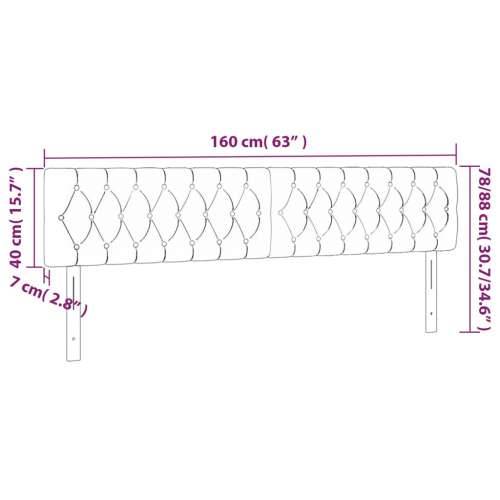 LED uzglavlje crno 160x7x78/88 cm baršunasto - Crna 160 x 7 x 78/88 cm 1 Cijena