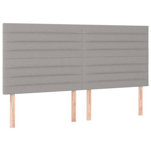 Krevet box spring s madracem LED svjetlosivi 160x200 cm tkanina - Svjetlosiva 160 x 200 cm vodoravne pruge Cijena