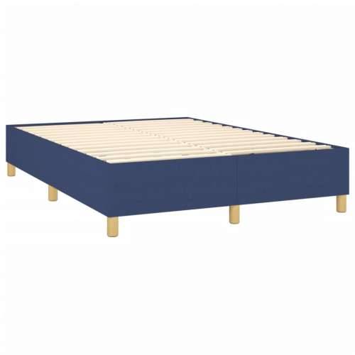 Krevet box spring s madracem LED plavi 140x200 cm od tkanine - Plava 140 x 200 cm Blok s kvadratima Cijena