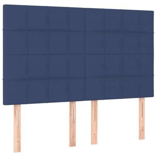 Krevet box spring s madracem LED plavi 140x200 cm od tkanine - Plava 140 x 200 cm Blok s kvadratima Cijena