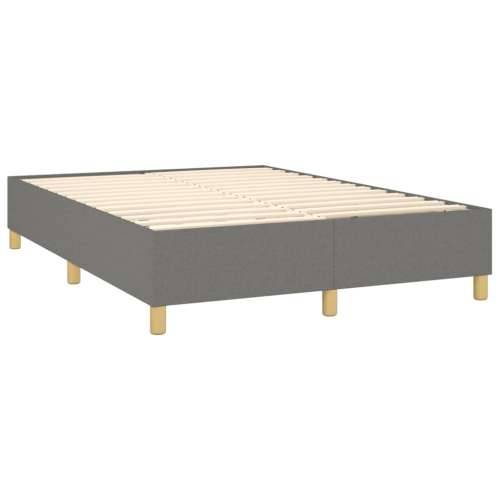 Krevet box spring s madracem LED tamnosivi 140x190 cm tkanina - Tamno siva 140 x 190 cm Okomite pruge Cijena