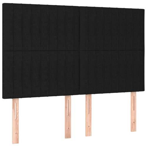 Krevet box spring s madracem LED crni 140x200 cm od tkanine - Crna 140 x 200 cm Okomite pruge Cijena