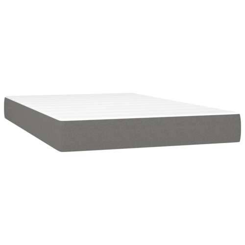 Krevet box spring s madracem LED tamnosivi 120 x 200 cm tkanina - Tamno siva 120 x 200 cm Blok s kvadratima Cijena