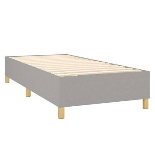 Krevet box spring s madracem LED svjetlosivi 100x200 cm tkanina Cijena