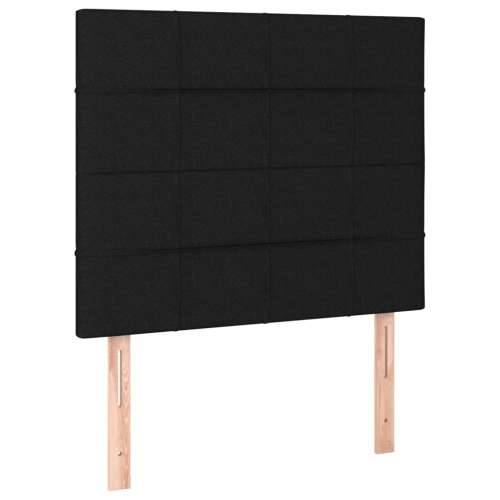 Krevet box spring s madracem LED crni 120 x 200 cm od tkanine - Crna 120 x 200 cm Blok s kvadratima Cijena