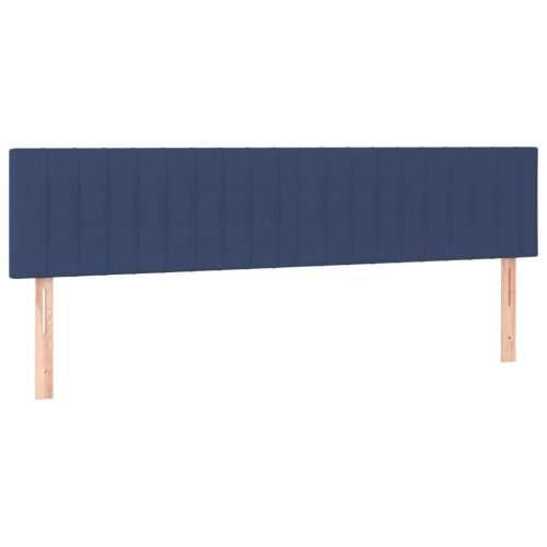 Krevet box spring s madracem LED plavi 200x200 cm od tkanine - Plava 200 x 200 cm Okomite pruge Cijena