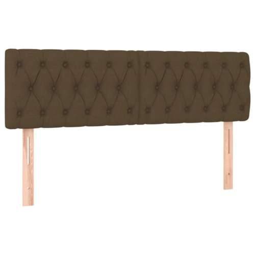 Krevet box spring s madracem LED tamnosmeđi 140x200 cm tkanina - Tamno smeđa 140 x 200 cm Dizajn s gumbima Cijena