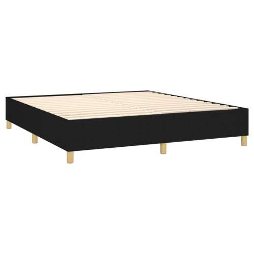 Krevet box spring s madracem LED crni 180x200 cm od tkanine - Crna 180 x 200 cm Blok s kvadratima Cijena