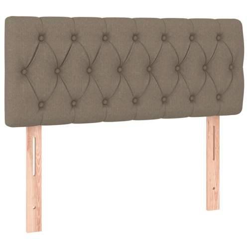 Krevet box spring s madracem LED smeđesivi 100x200 cm tkanina - Sivo-smeđa 100 x 200 cm Dizajn s gumbima Cijena