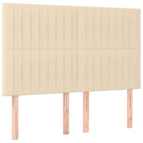 Krevet box spring s madracem LED krem 140x200 cm od tkanine - Krema 140 x 200 cm Okomite pruge Cijena
