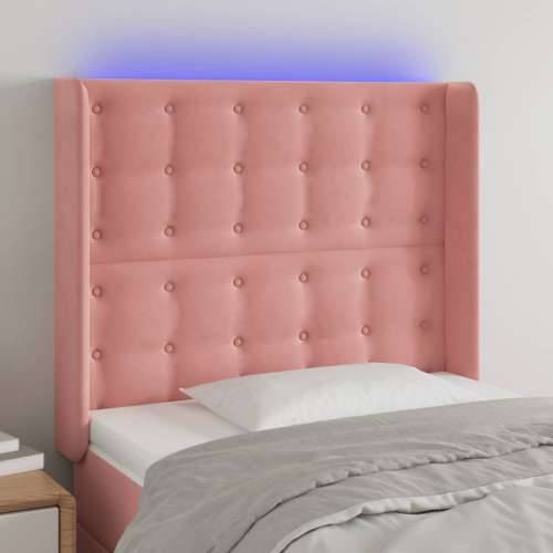 LED uzglavlje ružičasto 83x16x118/128 cm baršunasto - Ružičasta 83 x 16 x 118/128 cm 1 Cijena