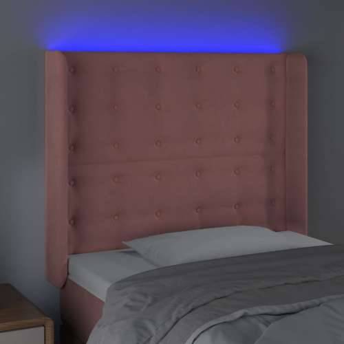 LED uzglavlje ružičasto 83x16x118/128 cm baršunasto - Ružičasta 83 x 16 x 118/128 cm 1 Cijena