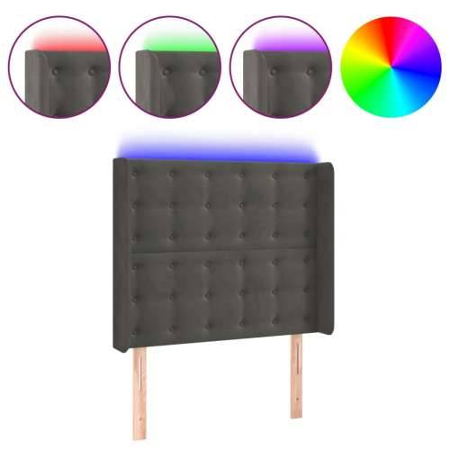 LED uzglavlje tamnosivo 103x16x118/128 cm baršunasto - Tamno siva 103 x 16 x 118/128 cm 1 Cijena