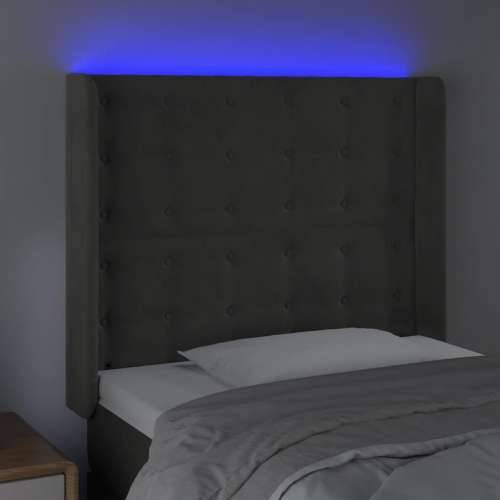 LED uzglavlje tamnosivo 103x16x118/128 cm baršunasto - Tamno siva 103 x 16 x 118/128 cm 1 Cijena