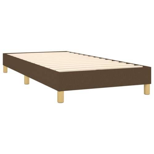 Krevet box spring s madracem LED tamnosmeđi 90x200 cm tkanina - Tamno smeđa 90 x 200 cm Gladak dizajn Cijena