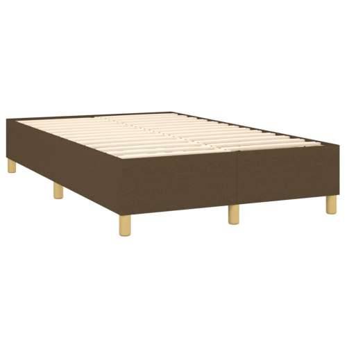 Krevet box spring s madracem LED tamnosmeđi 120x200 cm tkanina - Tamno smeđa 120 x 200 cm Okomite pruge Cijena