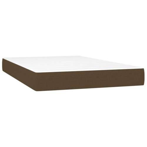 Krevet box spring s madracem LED tamnosmeđi 120x200 cm tkanina - Tamno smeđa 120 x 200 cm Okomite pruge Cijena