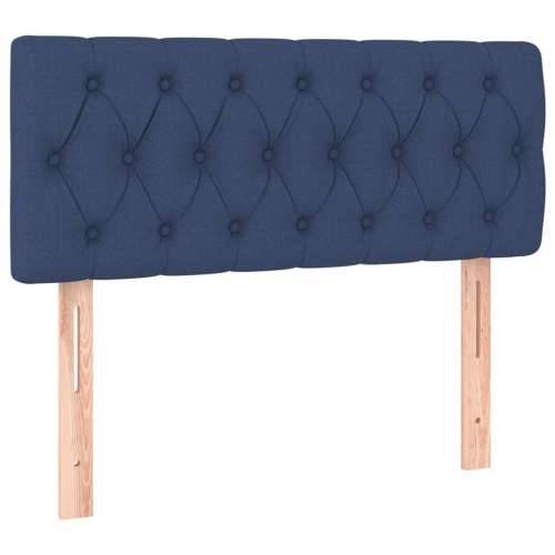Krevet box spring s madracem LED plavi 100x200 cm od tkanine - Plava 100 x 200 cm Dizajn s gumbima Cijena