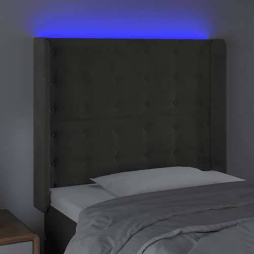LED uzglavlje tamnosivo 83x16x118/128 cm baršunasto - Tamno siva 83 x 16 x 118/128 cm 1 Cijena