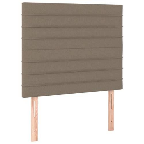 Krevet box spring s madracem LED smeđesivi 120 x 200 cm tkanina - Sivo-smeđa 120 x 200 cm vodoravne pruge Cijena