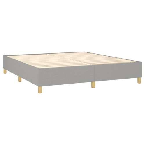 Krevet box spring s madracem LED svjetlosivi 160x200 cm tkanina - Svjetlosiva 160 x 200 cm vodoravne pruge Cijena