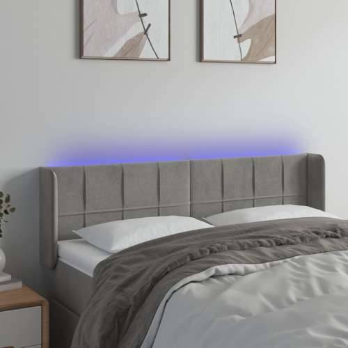 LED uzglavlje svjetlosivo 147x16x78/88 cm baršunasto - Svjetlosiva 147 x 16 x 78/88 cm 1 Cijena