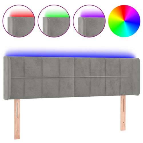 LED uzglavlje svjetlosivo 147x16x78/88 cm baršunasto - Svjetlosiva 147 x 16 x 78/88 cm 1 Cijena