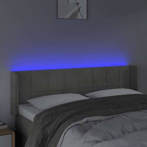 LED uzglavlje svjetlosivo 147x16x78/88 cm baršunasto - Svjetlosiva 147 x 16 x 78/88 cm 1 Cijena