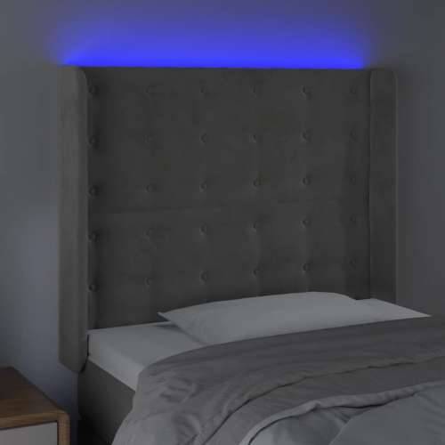 LED uzglavlje svjetlosivo 93 x 16 x 118/128 cm baršunasto - Svjetlosiva 93 x 16 x 118/128 cm 1 Cijena