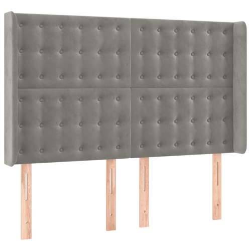 LED uzglavlje svjetlosivo 147 x 16 x 118/128 cm baršunasto - Svjetlosiva 147 x 16 x 118/128 cm 1 Cijena
