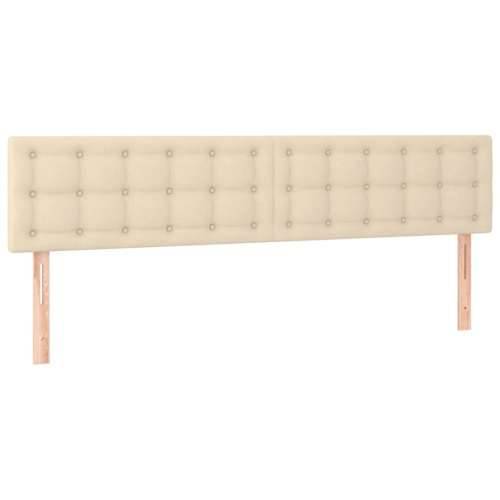 Krevet box spring s madracem LED krem 160x200 cm od tkanine - Krema 160 x 200 cm gumbi Cijena