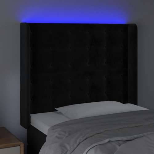 LED uzglavlje crno 103x16x118/128 cm baršunasto - Crna 103 x 16 x 118/128 cm 1 Cijena